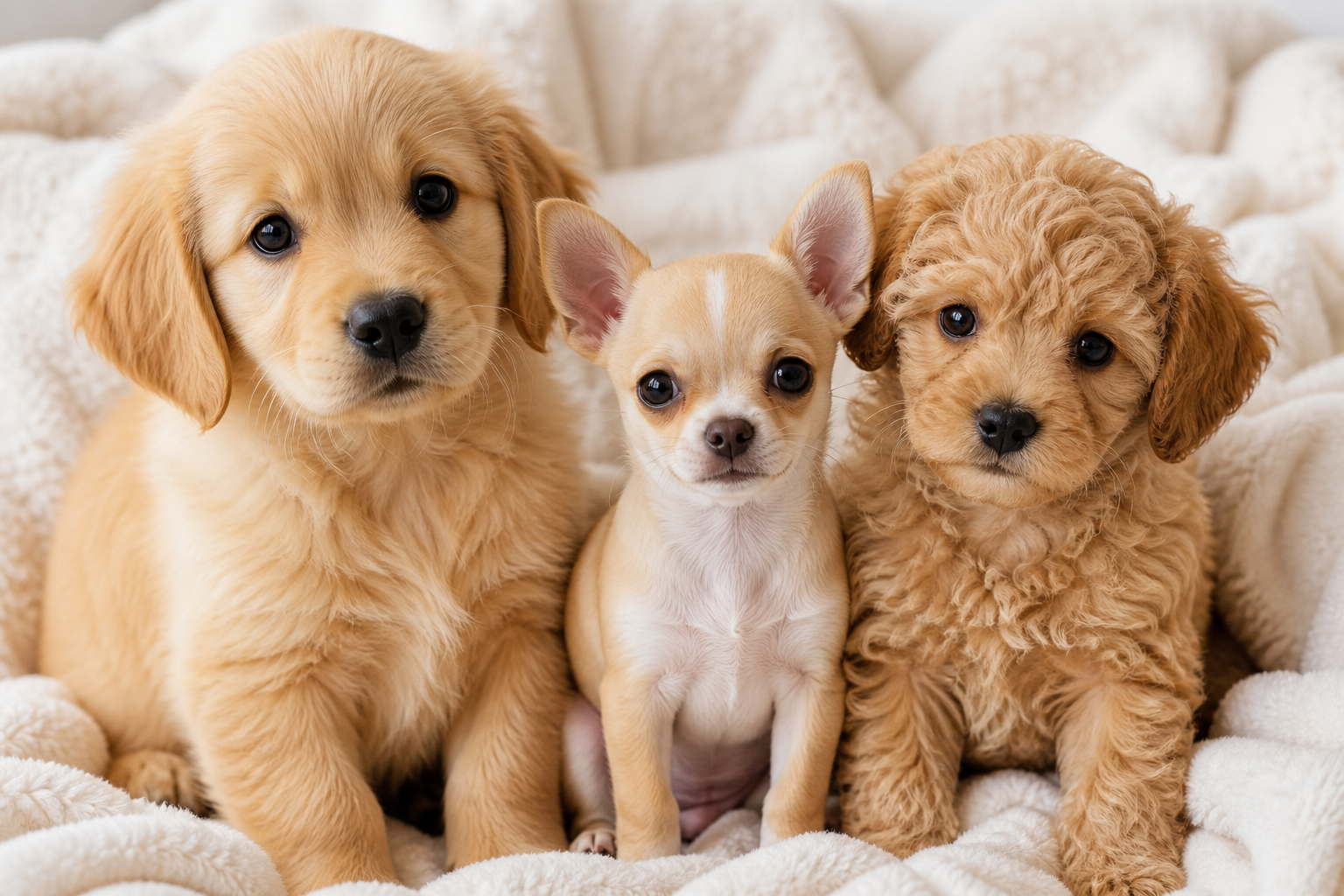 Variedad de razas de cachorros sanos y felices